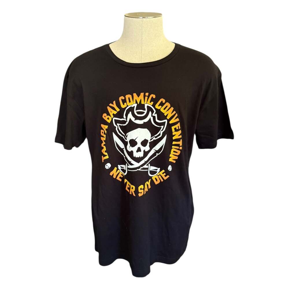 Fan X Tampa Bay Comic Convention Never Say Die Goonies Pirate Shirt Size XL NWOT